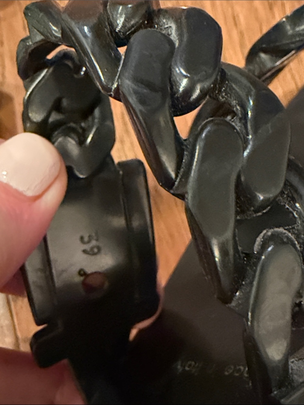 Authentic Gucci Black Chain Strap Slide Sandals - Picture 3 of 5